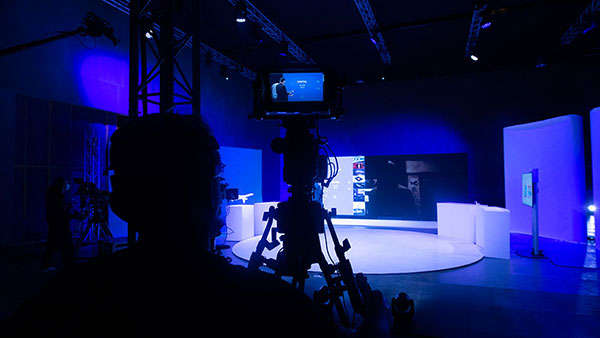 Filming on the set of the Grand Set