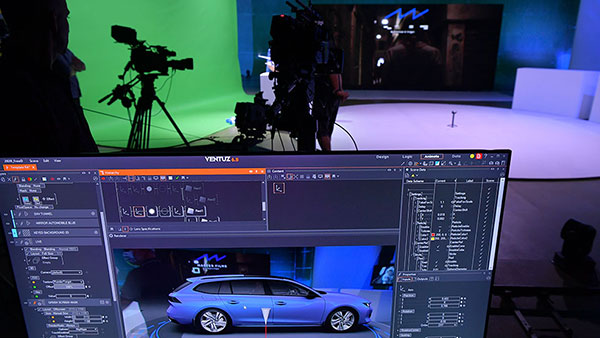 Layout of the set for a live shoot